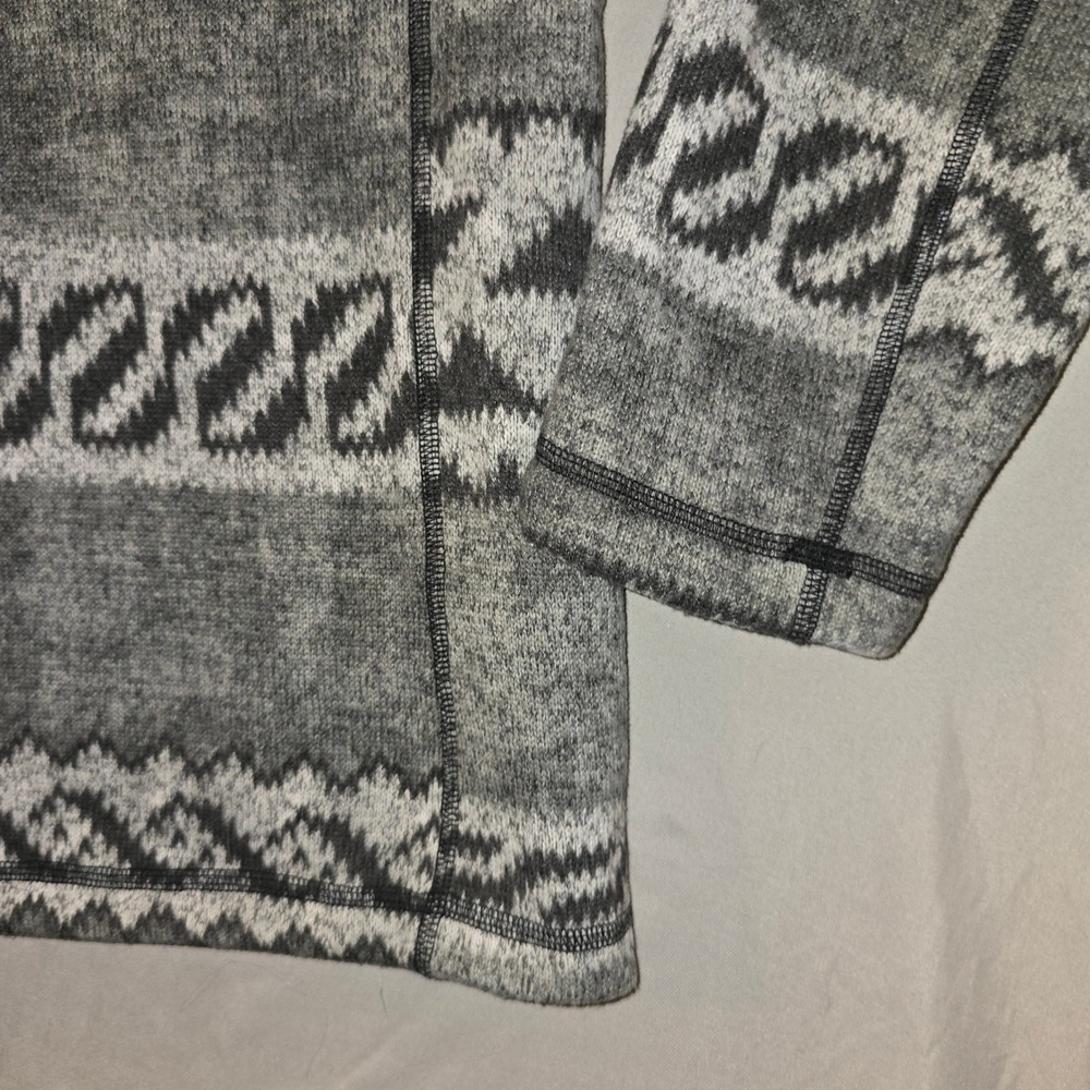 The North Face Pullover Large Mens Grey Fair Isle Gordon Lyons 1/4 Zip Fleece - Picture 2 of 9